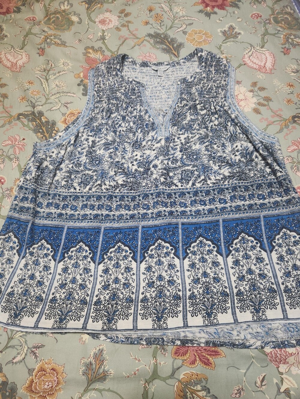 Lucky Brand Patterned Sleeveless Top Multi Color Size Extra Large